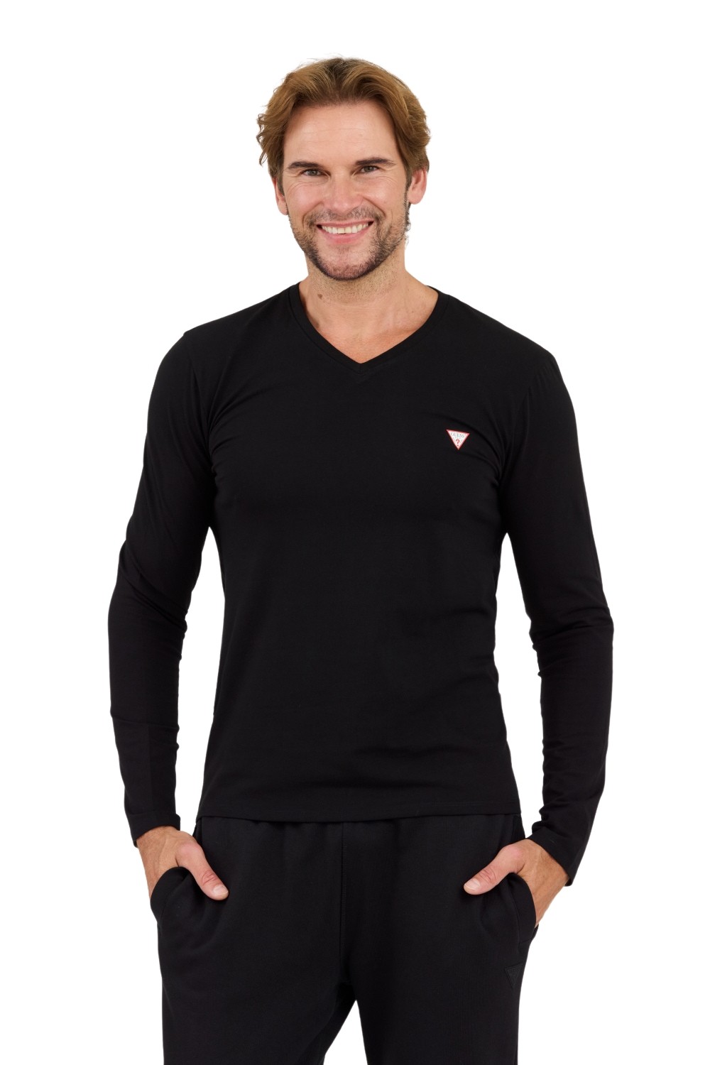 GUESS Czarny męski longsleeve Core Tee