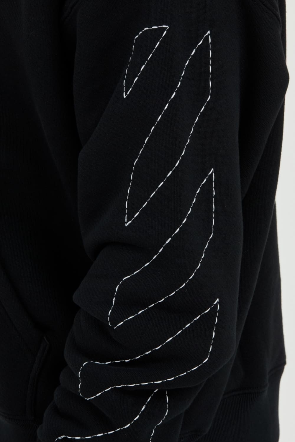 OFF-WHITE Black Embroidered Stitch Arr Skate Hoodie