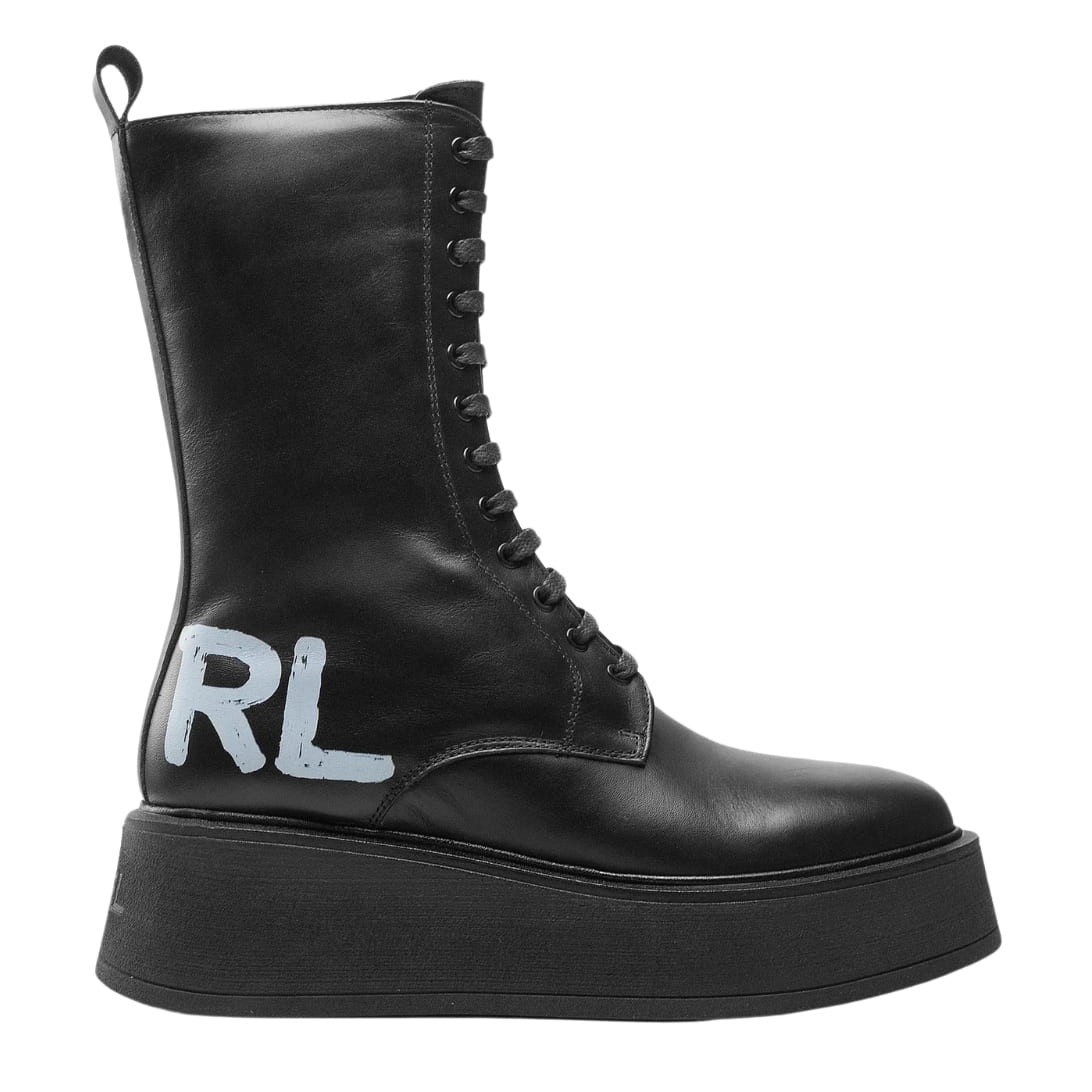 KARL LAGERFELD Black leather boots ZEPHYR