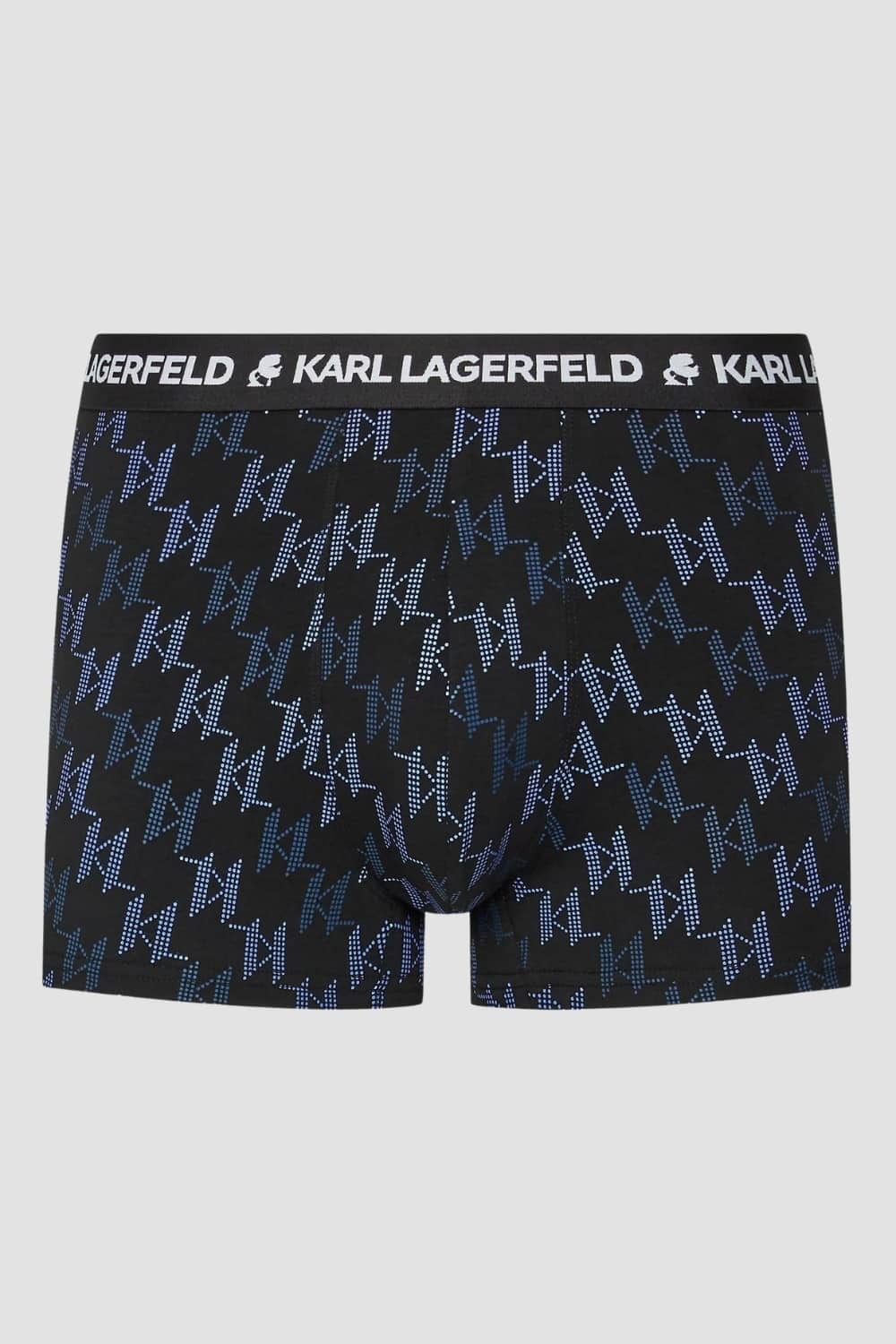 Комплект чорних боксерських трусів KARL LAGERFELD 3PACK Aop Monogram Trunk