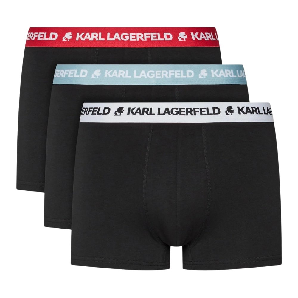 KARL LAGERFELD Комплект чорних боксерських трусів 3PACKLogo Trunk Colorband