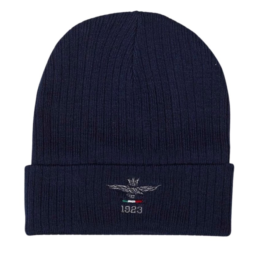 AERONAUTICA MILITARE Granatowa czapka Beanie w rozmiarze L