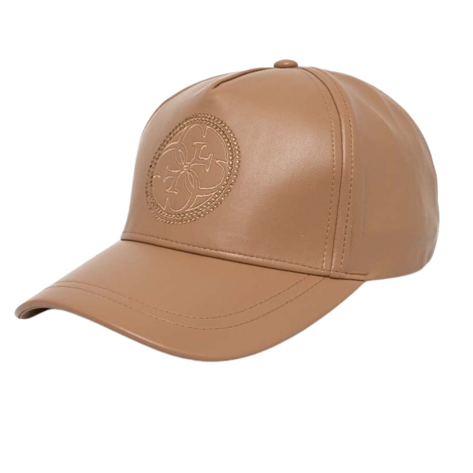 GUESS Brązowa czapka z daszkiem Edith Pu Cap