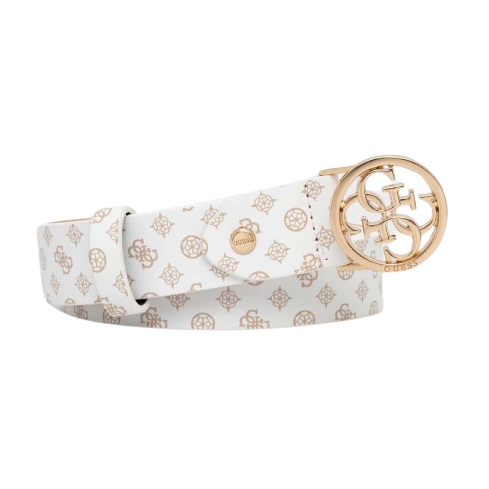 GUESS White logoed Arlena belt