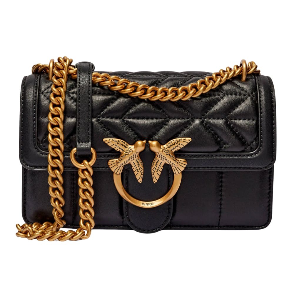 PINKO Black Love One Mini DC Handbag