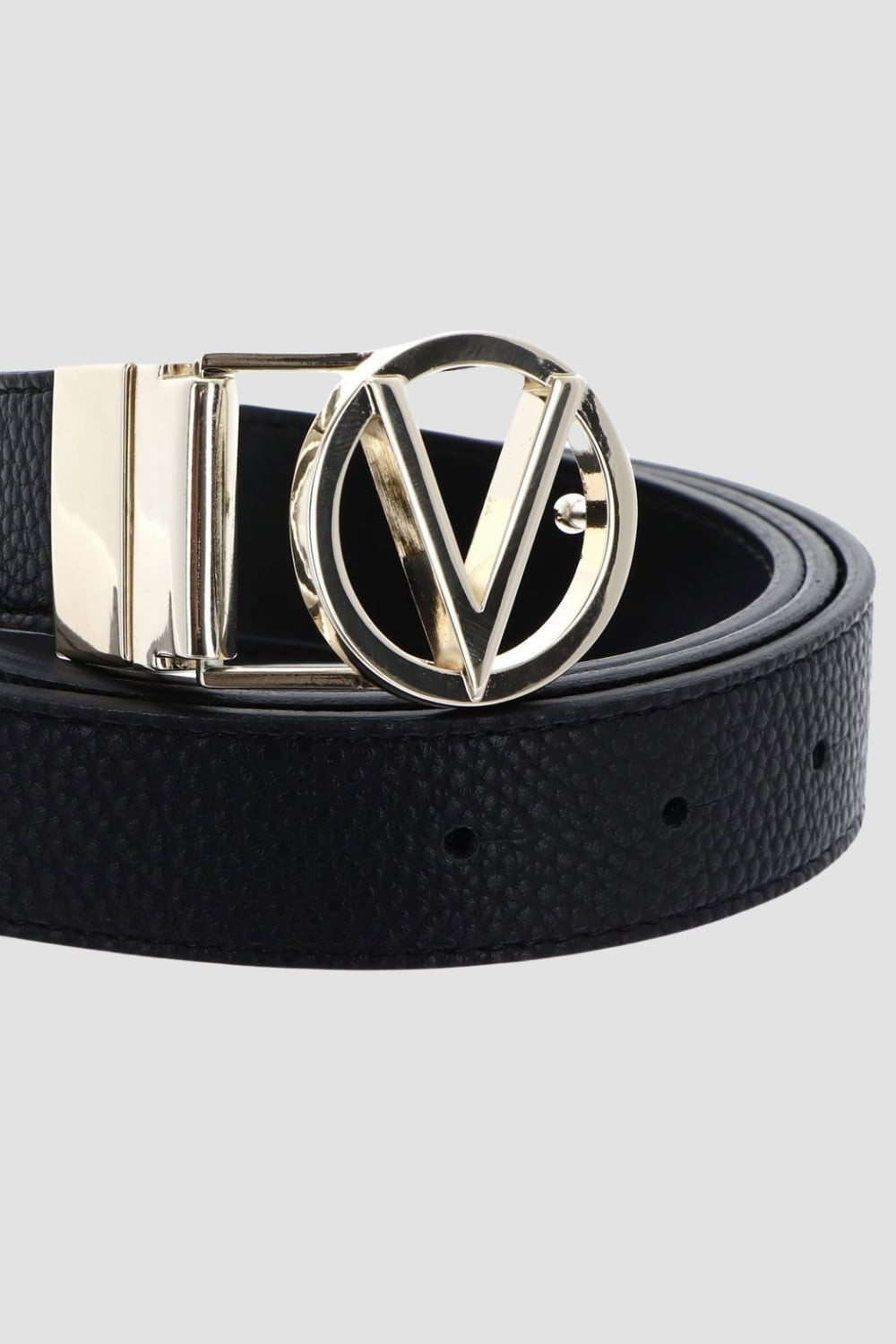 VALENTINO Czarny pasek Roof Plaque Buckle Belt