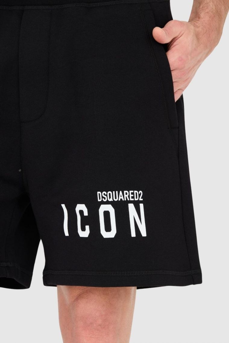 DSQUARED2 Black men's shorts with icon logo