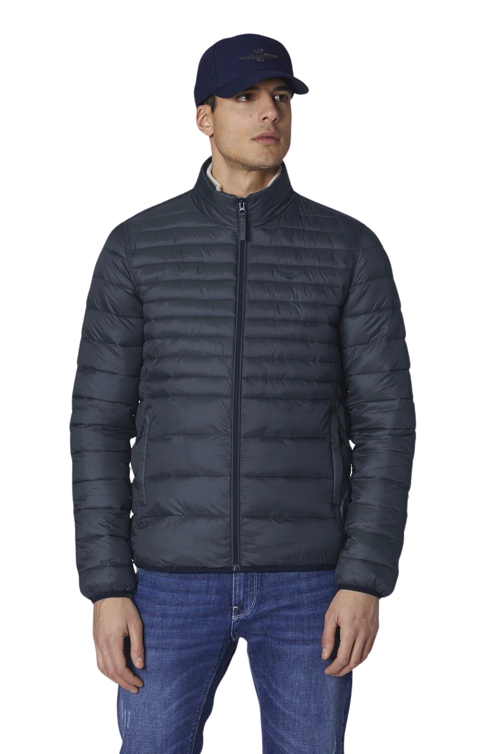 AERONAUTICA MILITARE Navy blue quilted jacket JACKET