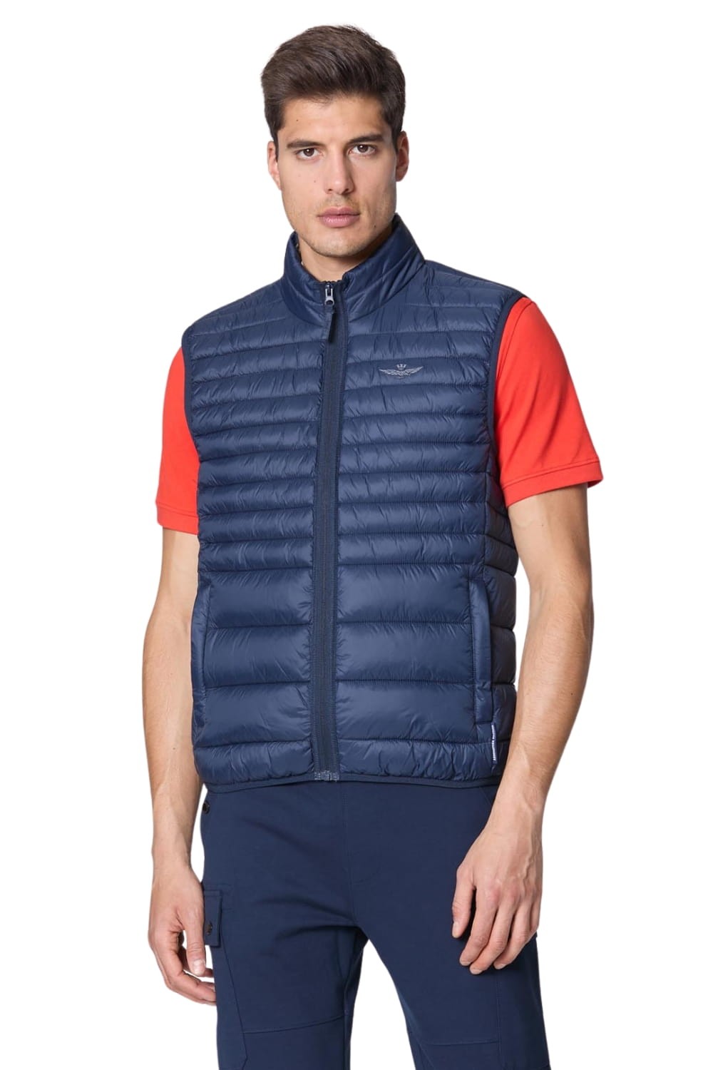 AERONAUTICA MILITARE Granatowy bezrękawnik Ultralight Quilted Vest