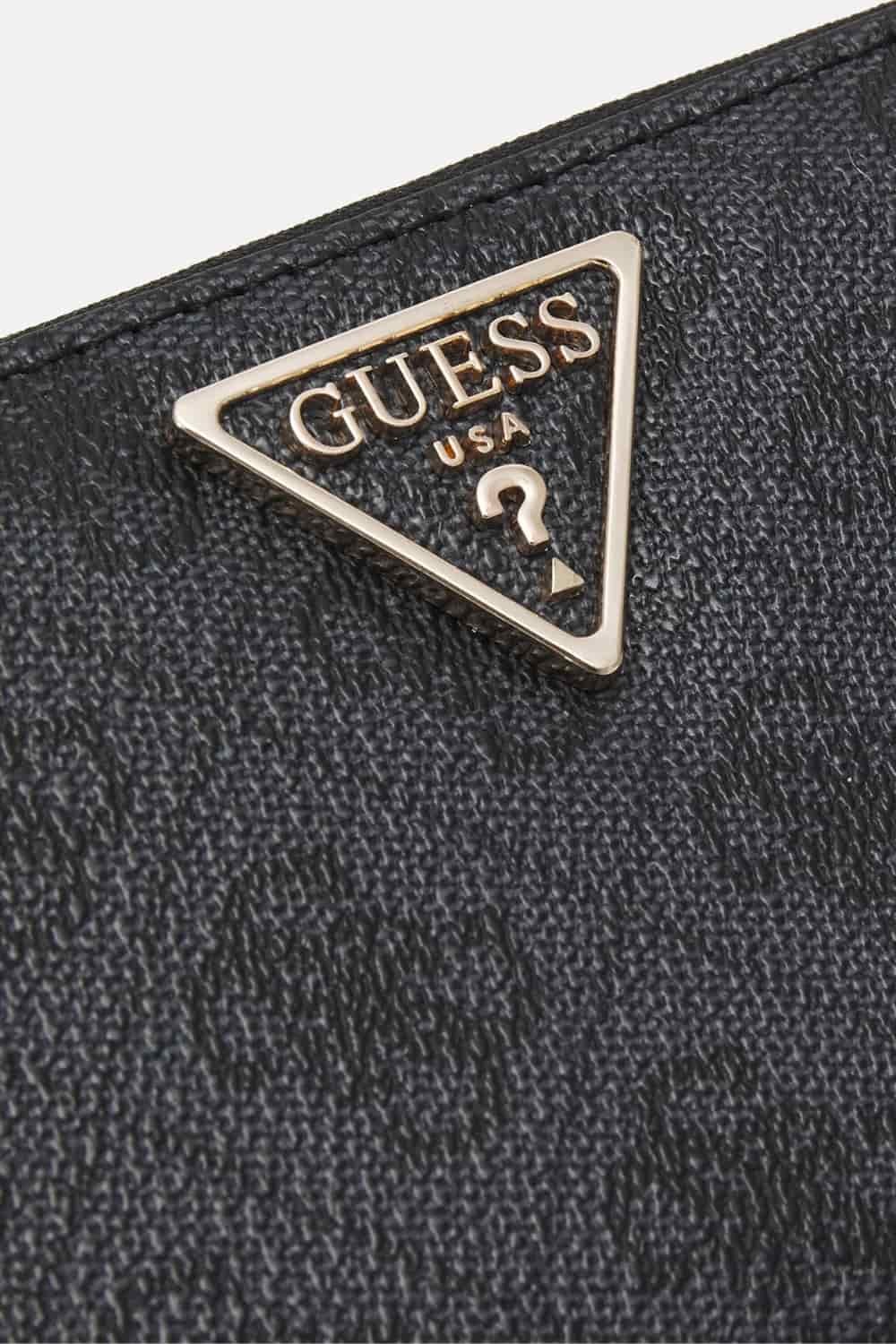 GUESS Szary portfel Laurel Slg Large Zip Around