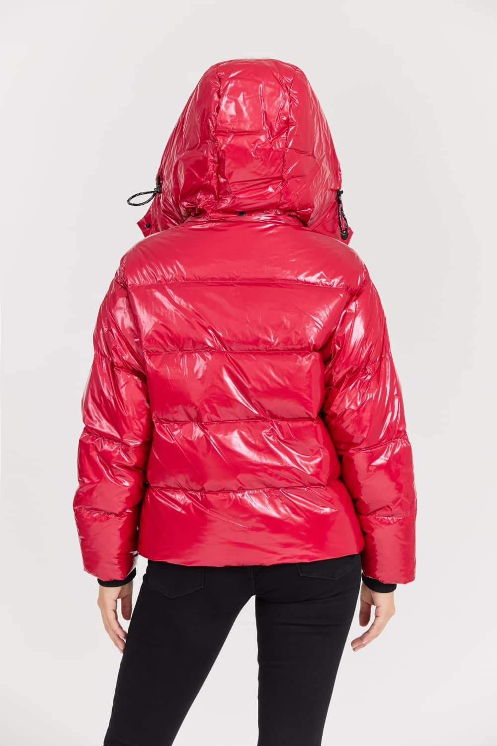 KARL LAGERFELD Czerwona damska kurtka Hooded Down Jacket