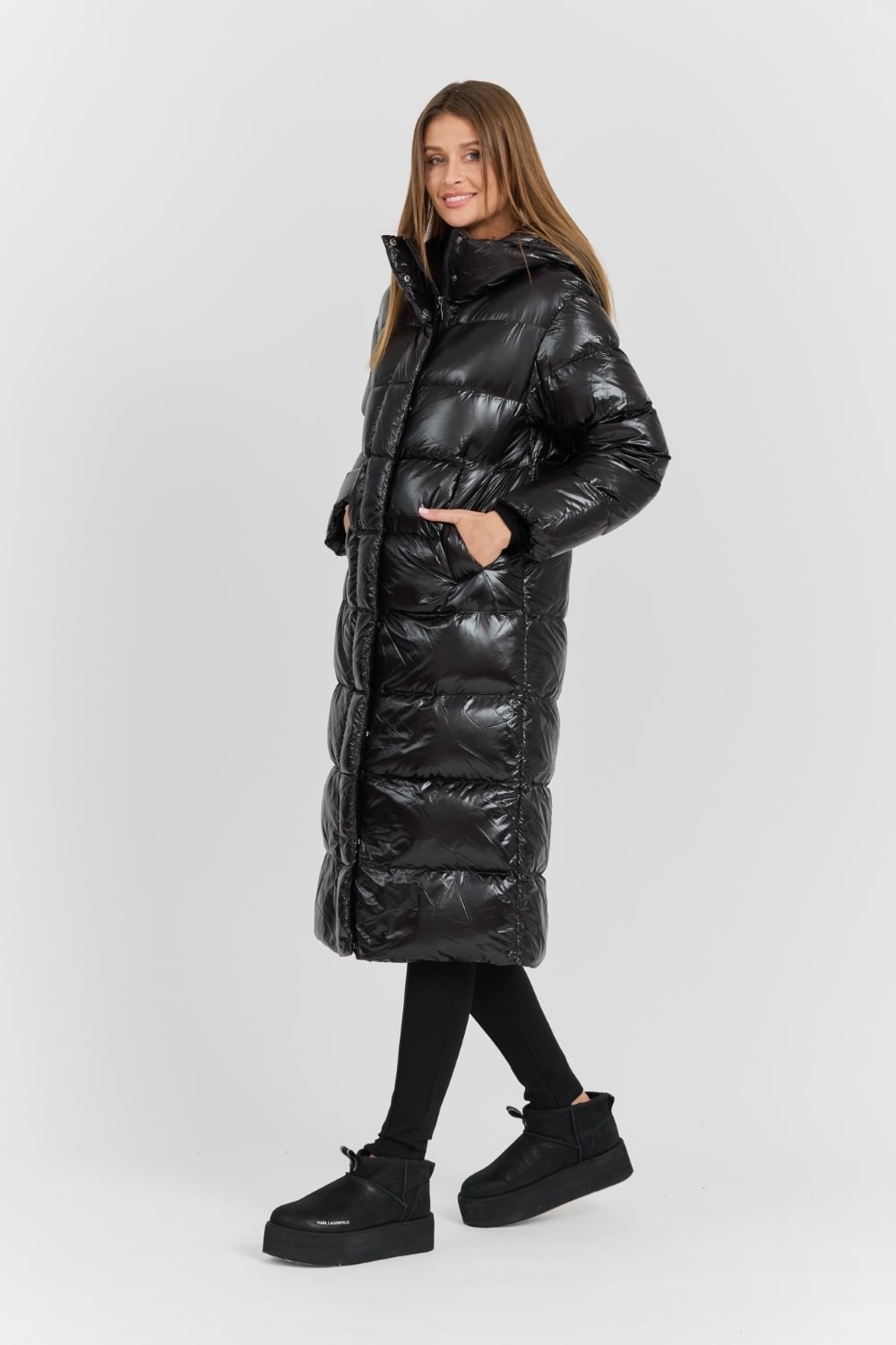 HETREGO Czarny damski płaszcz puchowy Tara Woman Oversized Quilted Coat