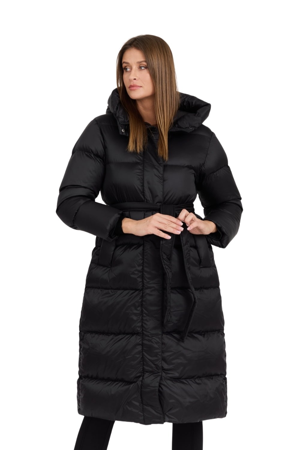 HETREGO Czarny damski puchowy płaszcz Karen Woman Quilted Coat