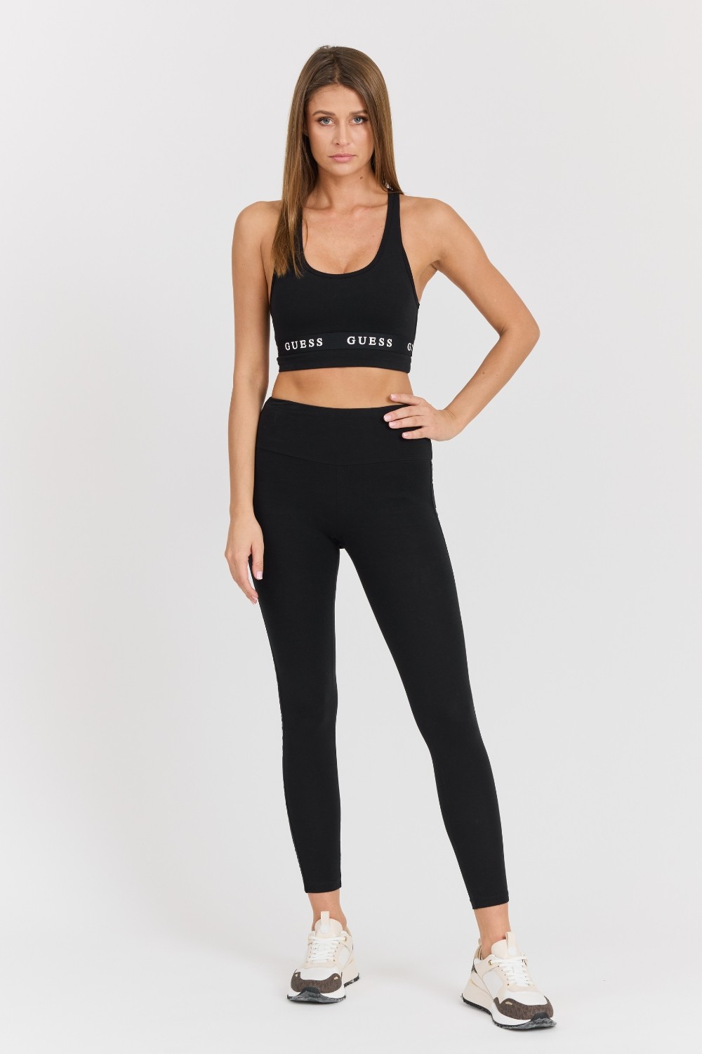 GUESS Damskie czarne legginsy Aline