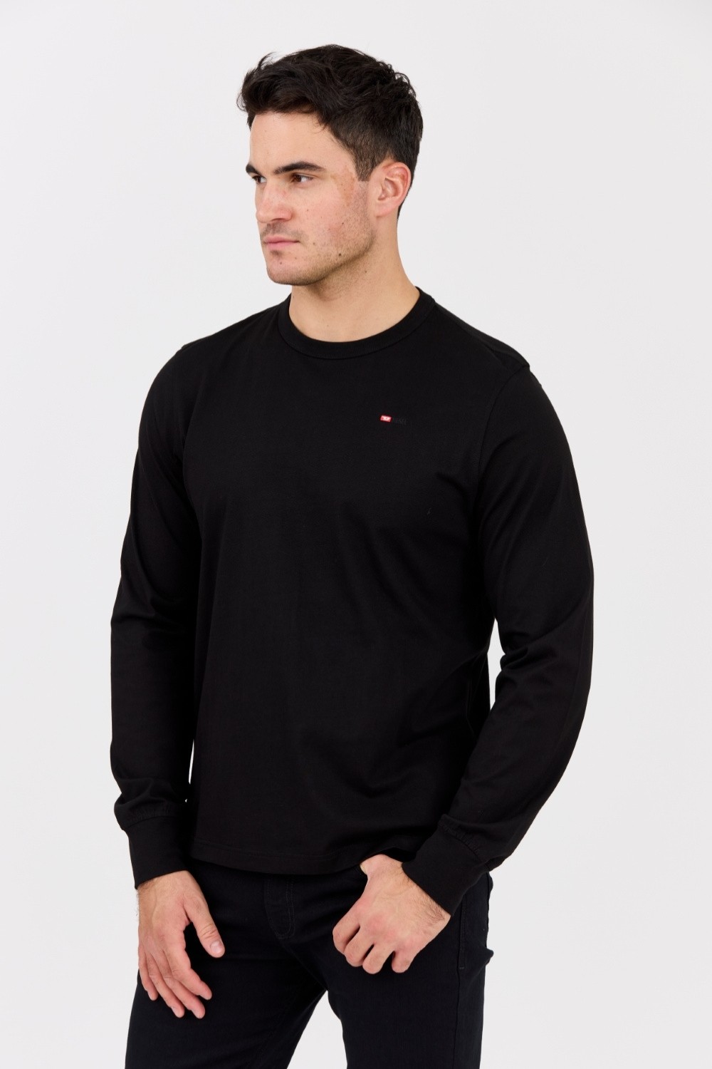 DIESEL Black men's longsleeve T-ADJUST-LS-MICRODIV