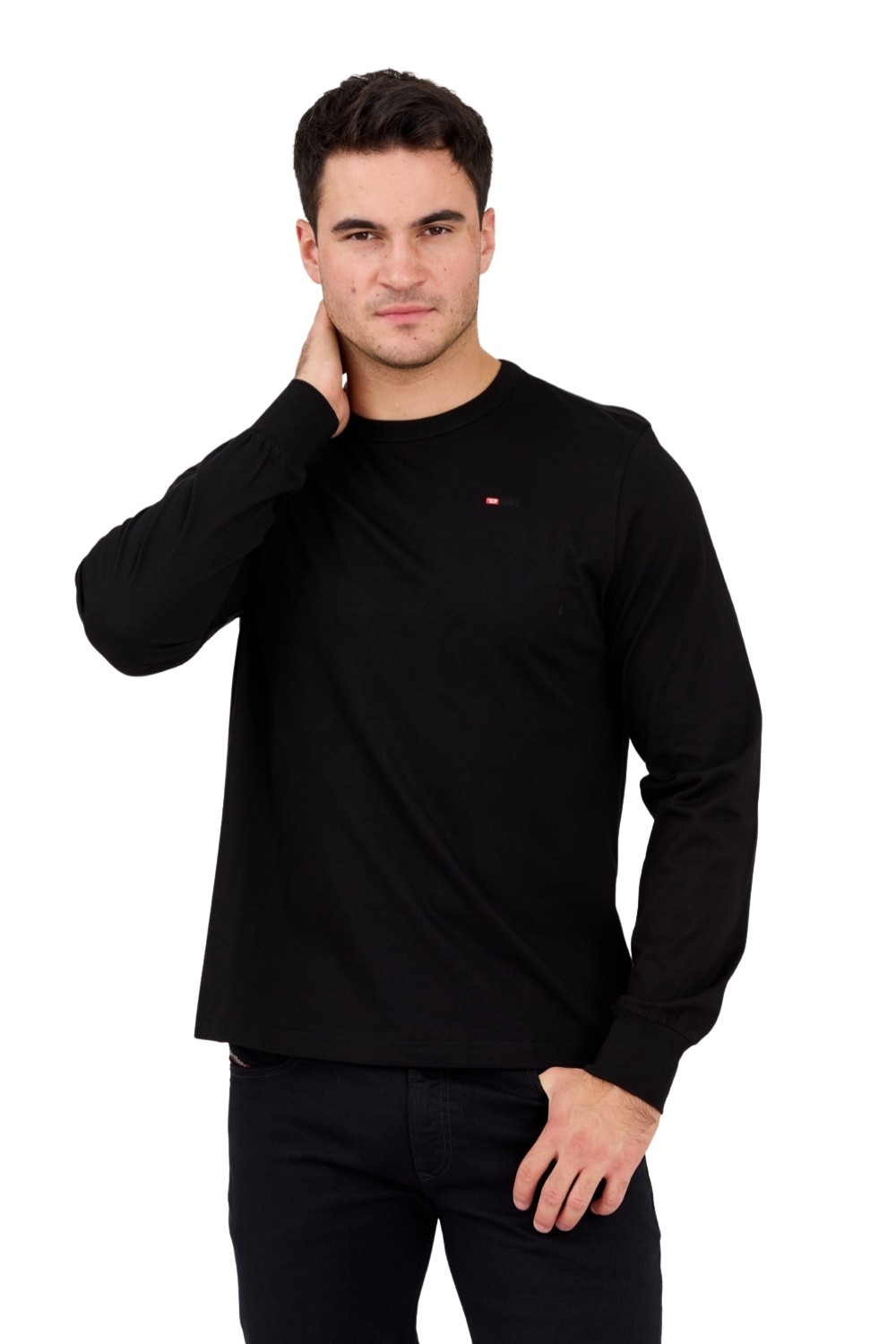 DIESEL Black men's longsleeve T-ADJUST-LS-MICRODIV