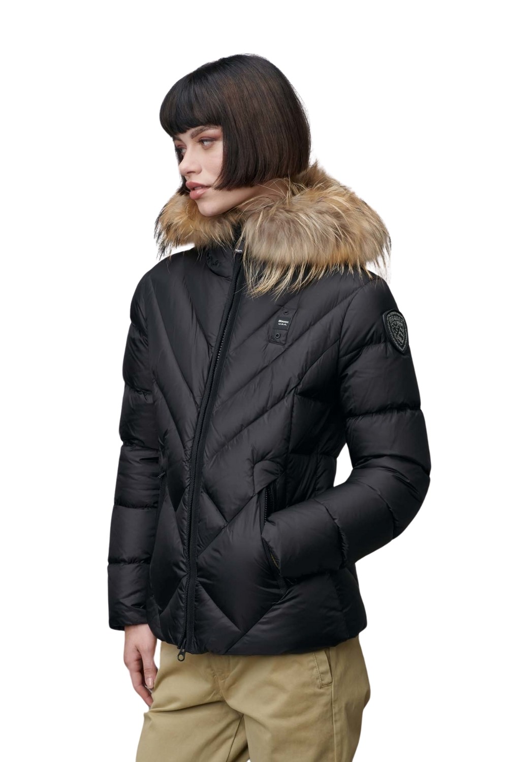 BLAUER Чорна жіноча коротка куртка Alicia