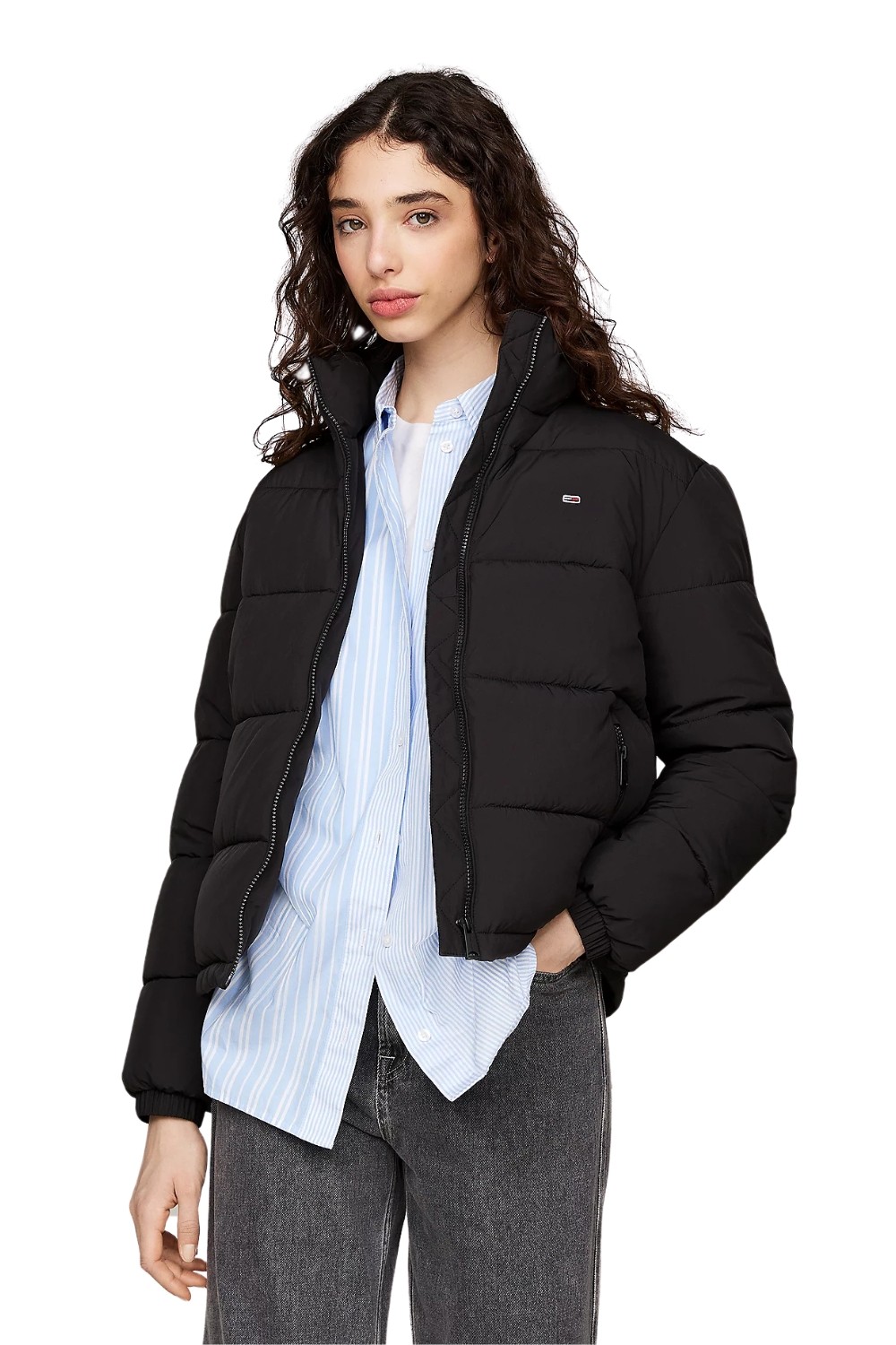 TOMMY JEANS Czarna pikowana damska kurtka