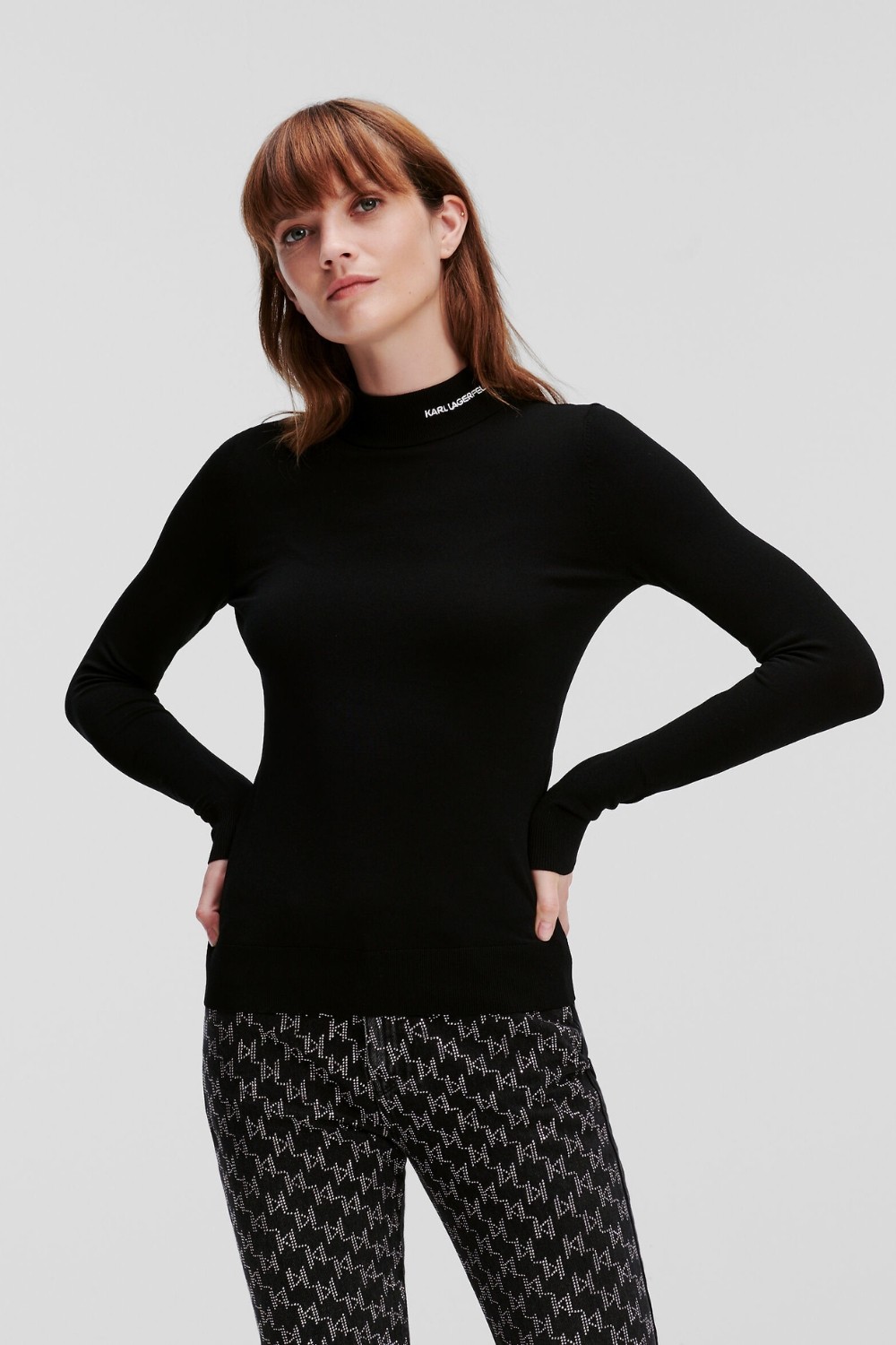 KARL LAGERFELD Negru Femei Classic Turtle Neck Turtleneck