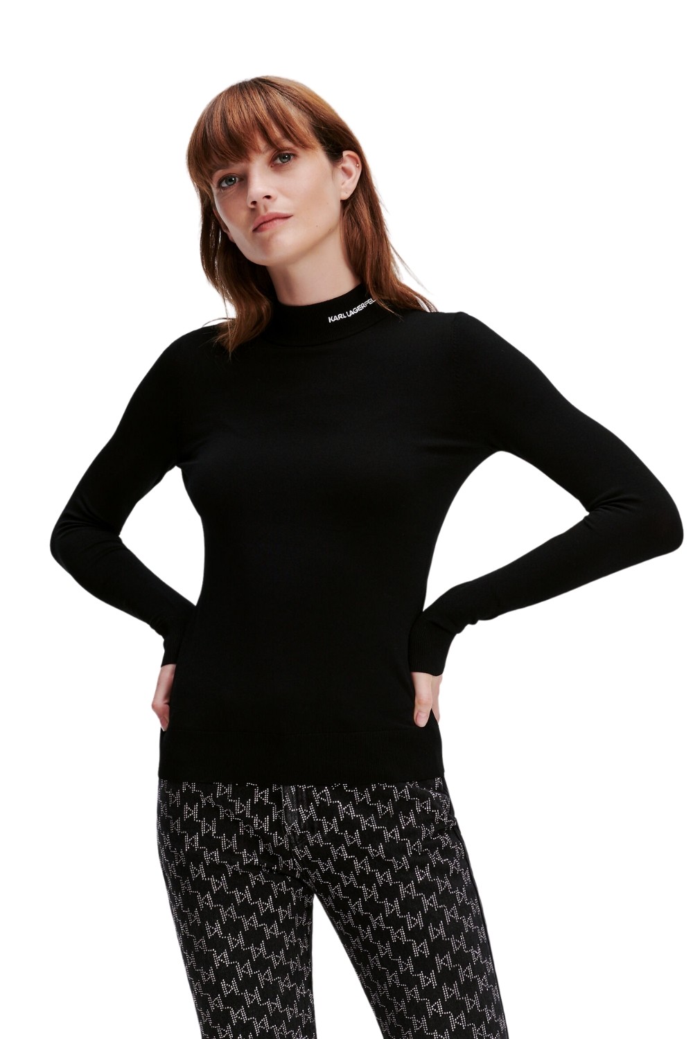 KARL LAGERFELD Negru Femei Classic Turtle Neck Turtleneck