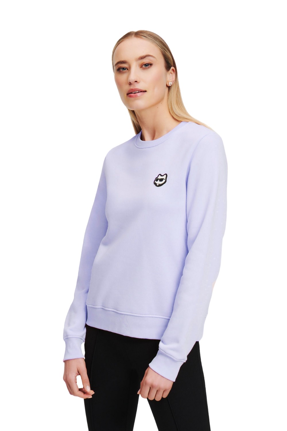 KARL LAGERFELD Lawendowa damska bluza Ikonik 2.0