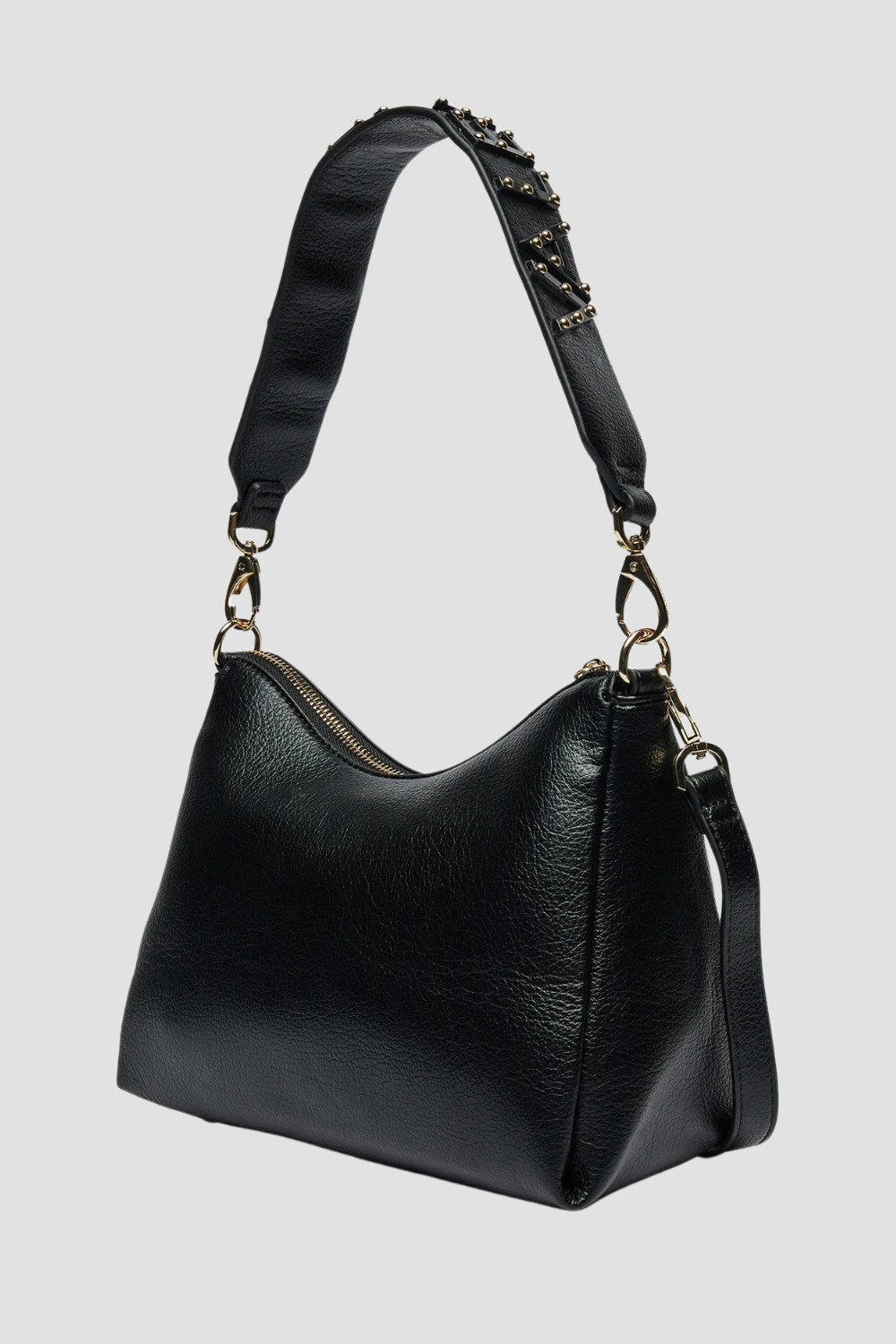 VALENTINO Czarna damska torebka Kalimba Hobo Bag z saszetką