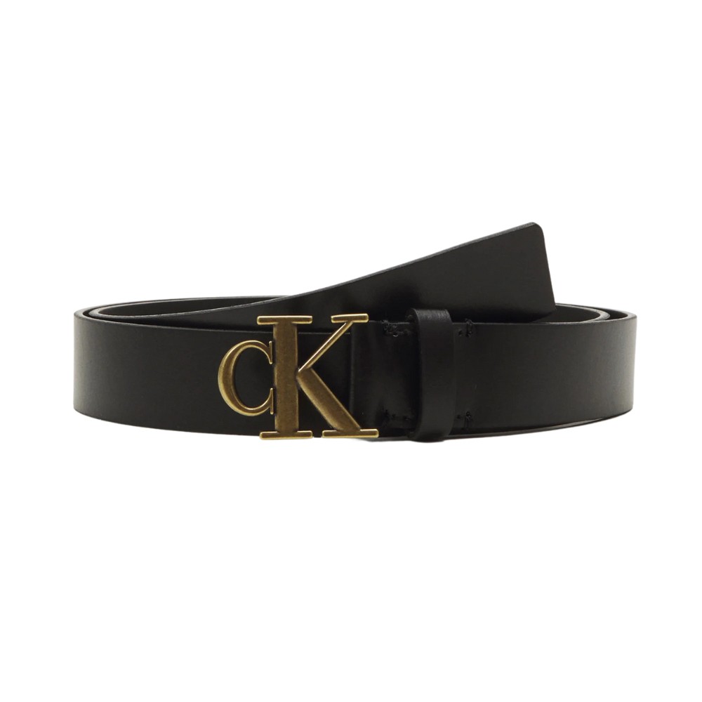 CALVIN KLEIN Czarny damski pasek cK