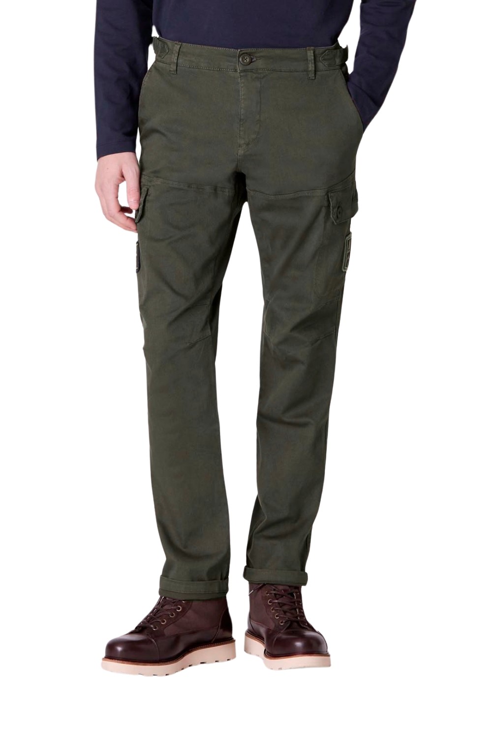 AERONAUTICA MILITARE Zielone męskie spodnie Cargo