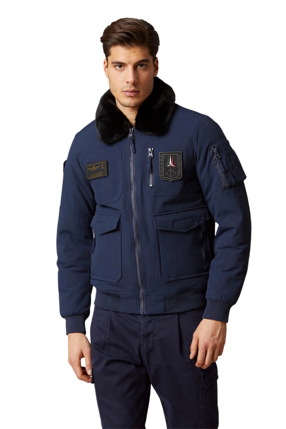 AERONAUTICA MILITARE Men's navy blue Iconic Pilot jacket