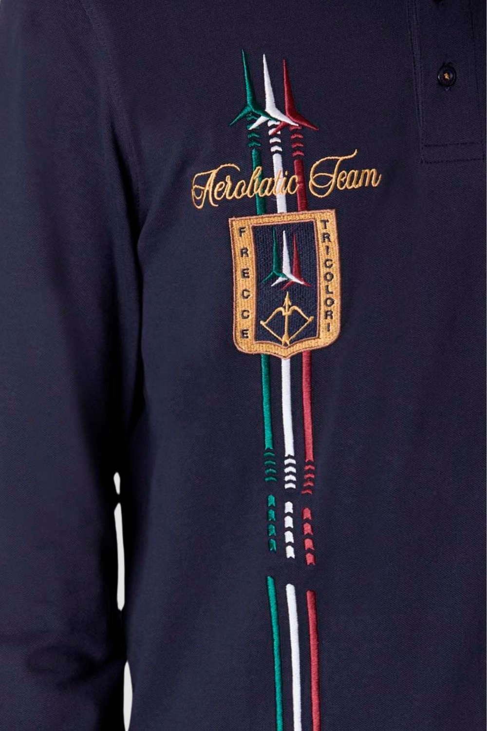 AERONAUTICA MILITARE Granatowa męska koszulka polo Piqué