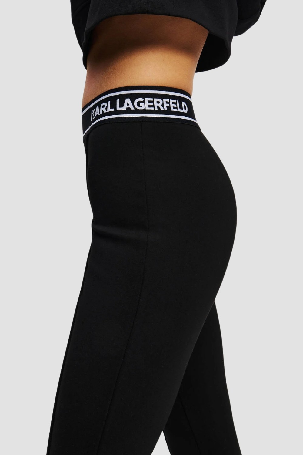 KARL LAGERFELD Czarne damskie legginsy