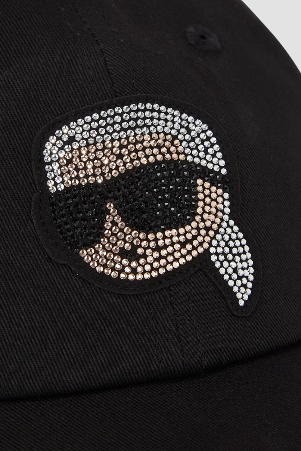 KARL LAGERFELD Black women's Ikon Rhinestones baseball cap