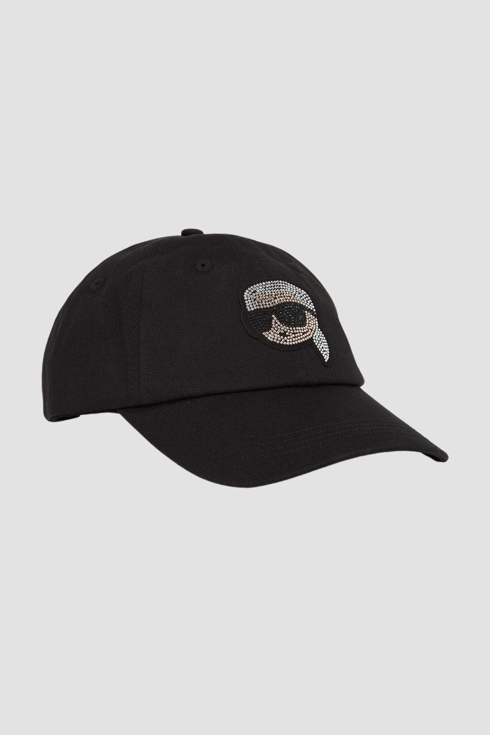 KARL LAGERFELD Black women's Ikon Rhinestones baseball cap