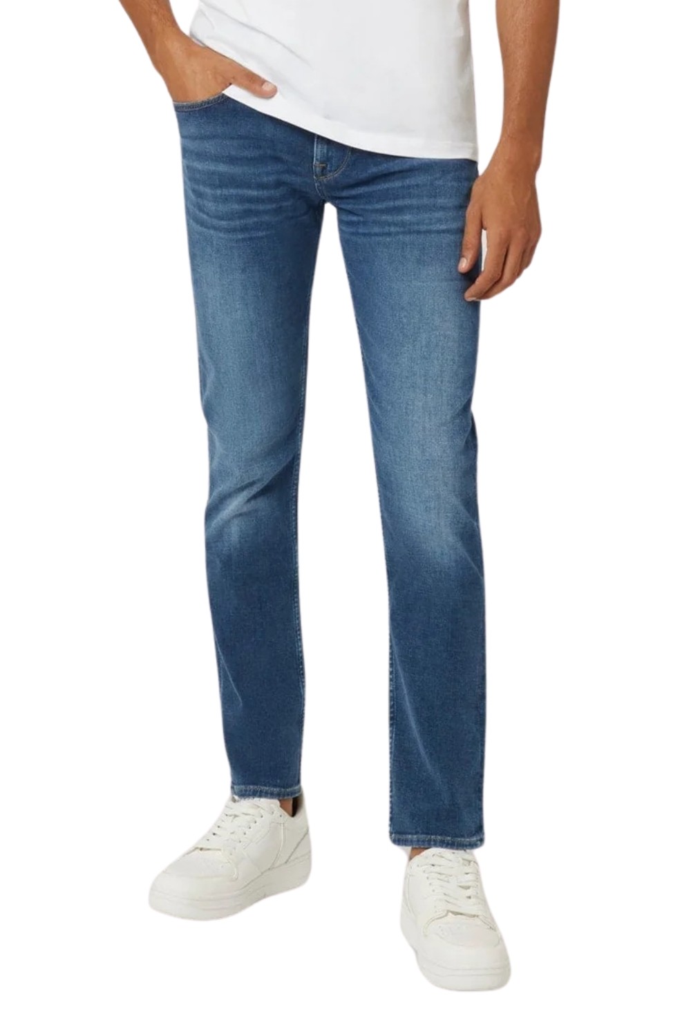 GUESS Niebieskie męskie spodnie jeansowe Finnley