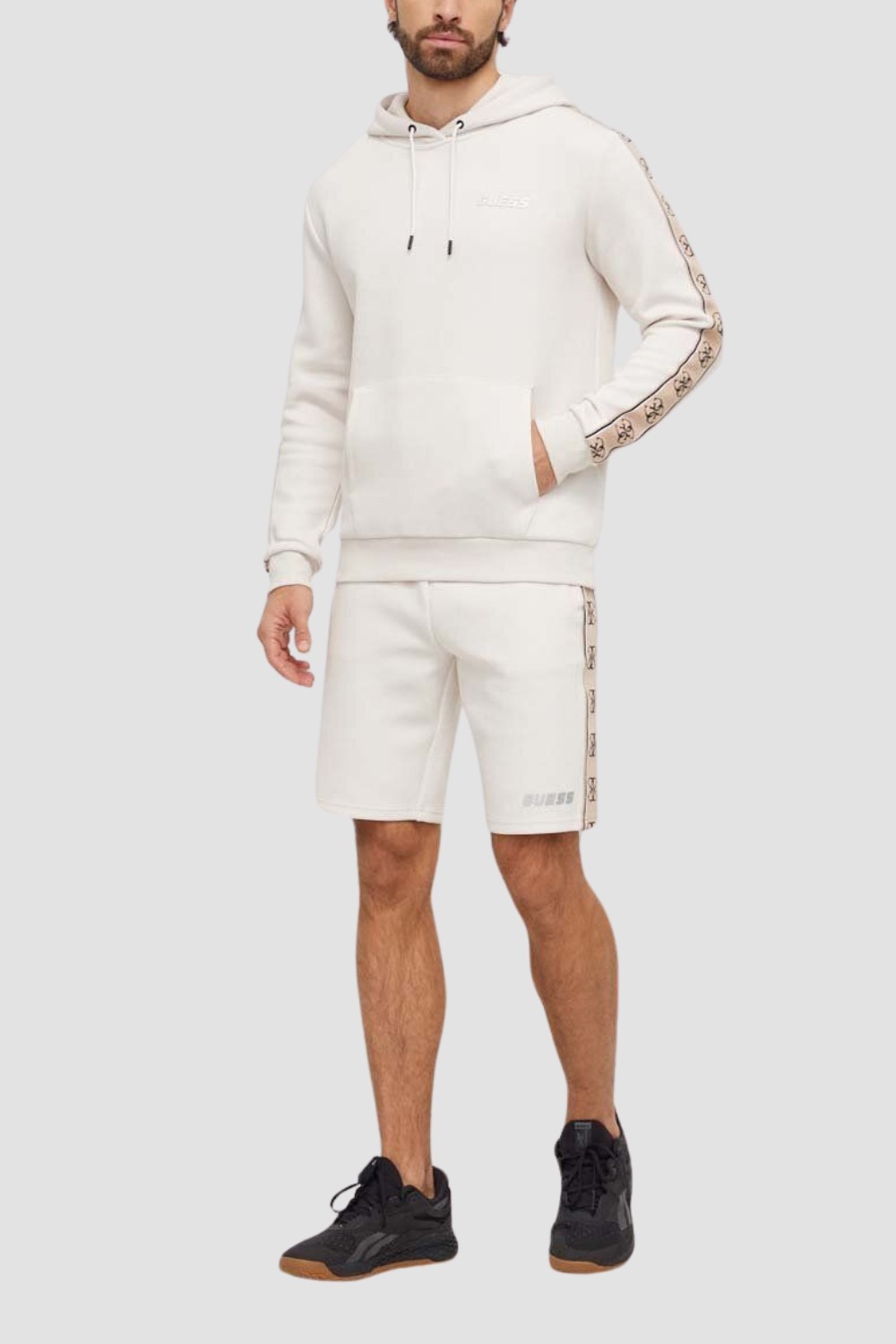 Бежевий чоловічий світшот GUESS у смужку Міккі