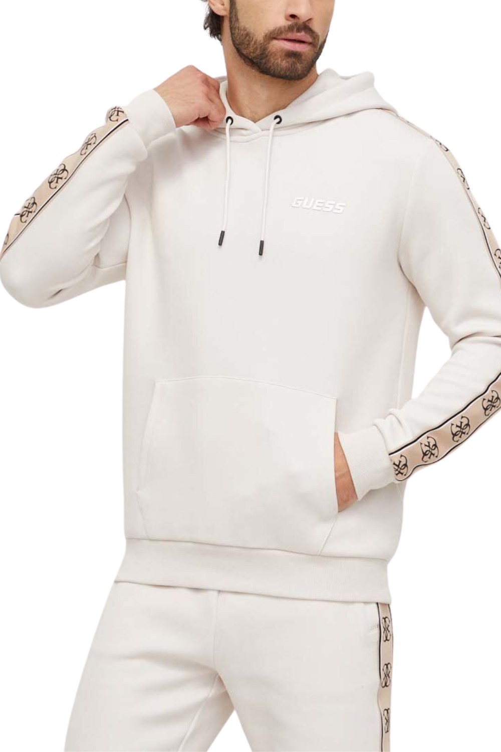 Бежевий чоловічий світшот GUESS у смужку Міккі