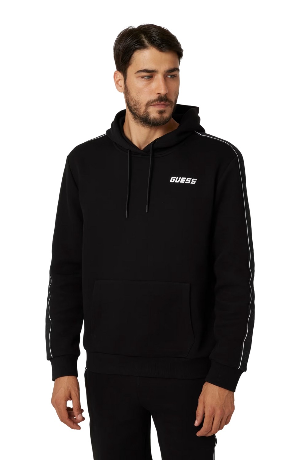 Чорний чоловічий світшот GUESS у смужку Міккі