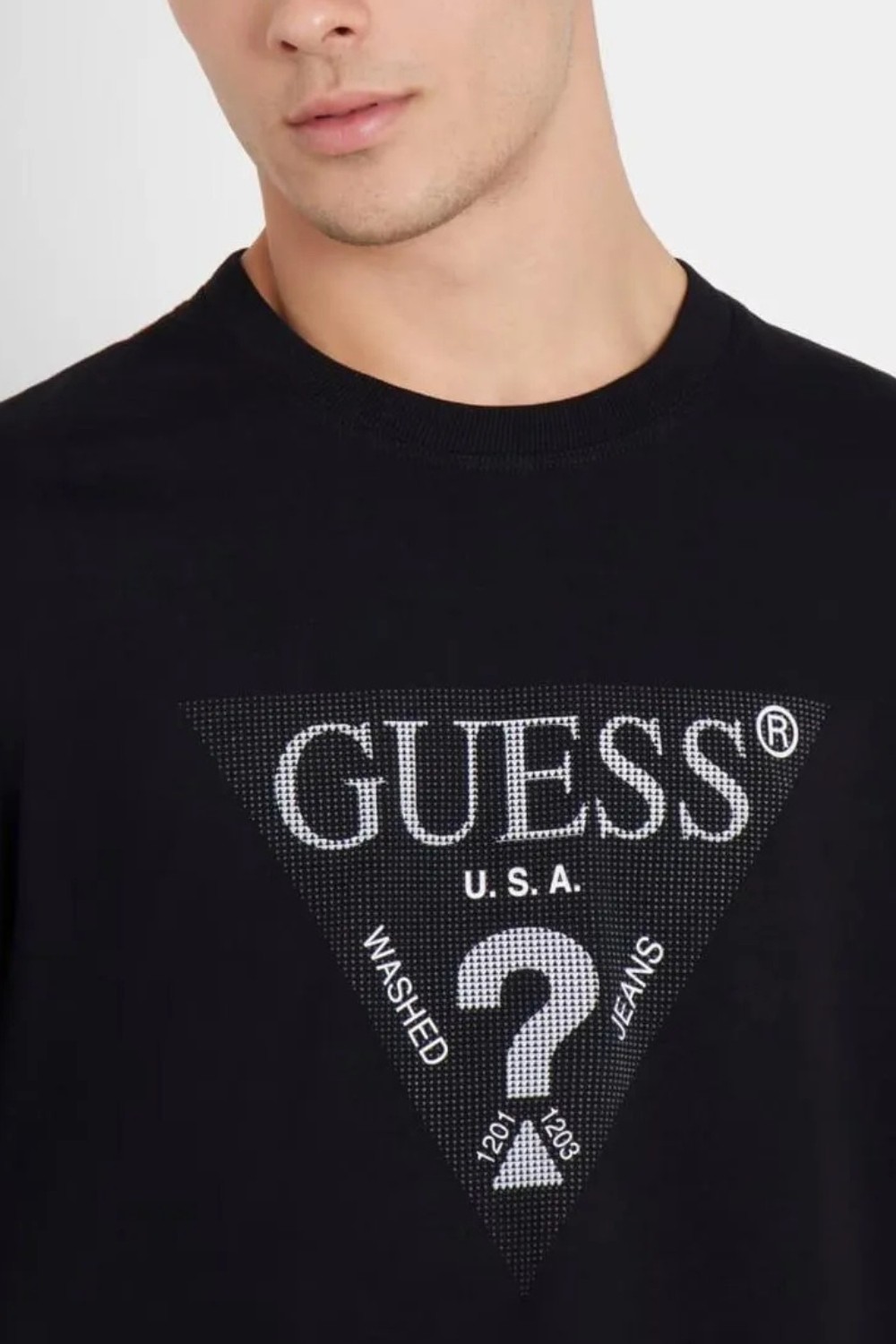 GUESS Czarny męski longsleeve Ls Cn