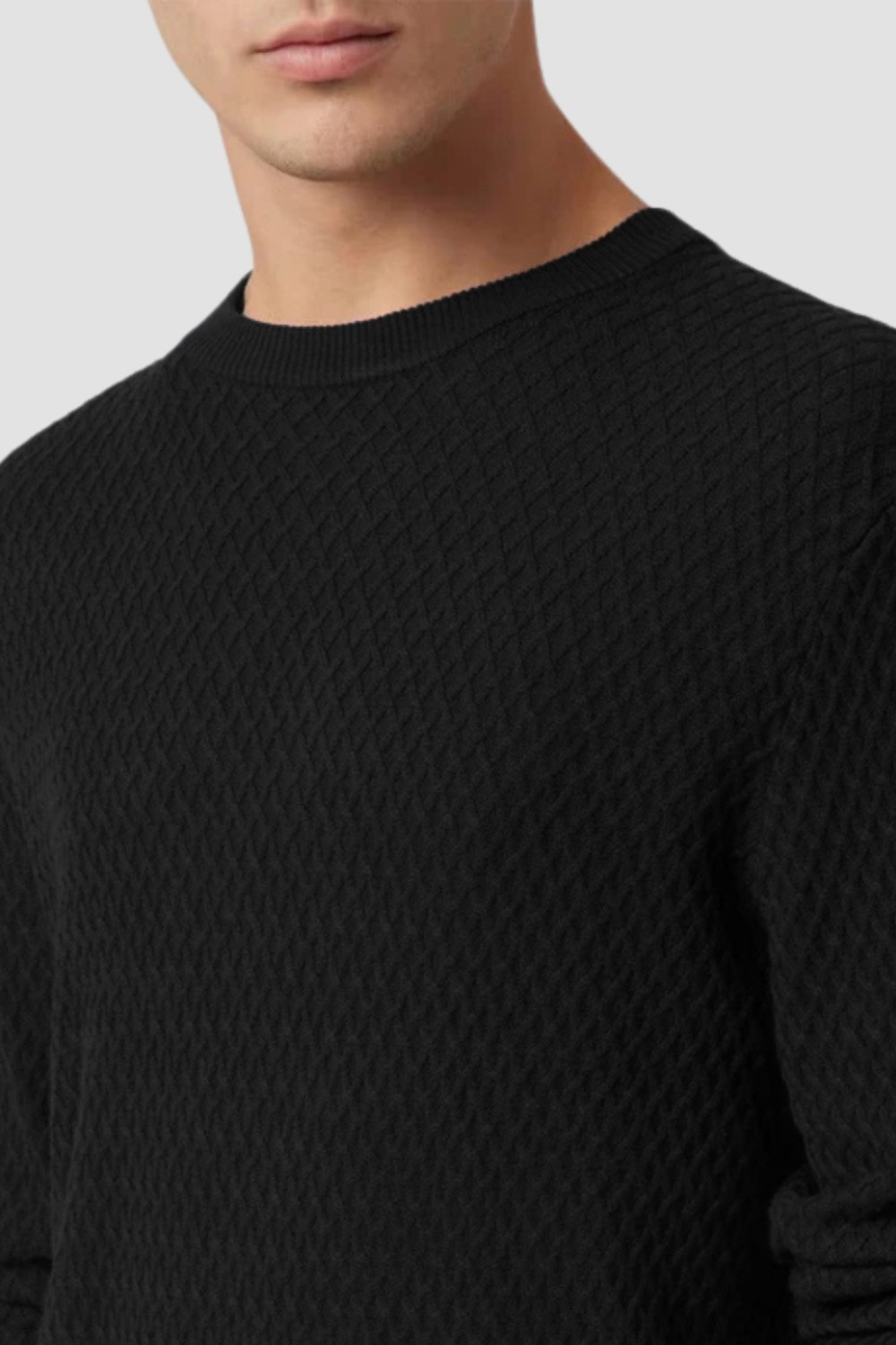 GUESS Czarny sweter męski Davin Cn Ls