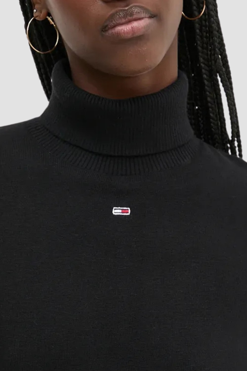 TOMMY JEANS Femeie negru cu guler înalt