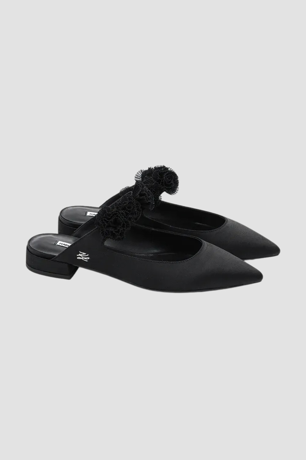 KARL LAGERFELD Czarne damskie baleriny KERRIE