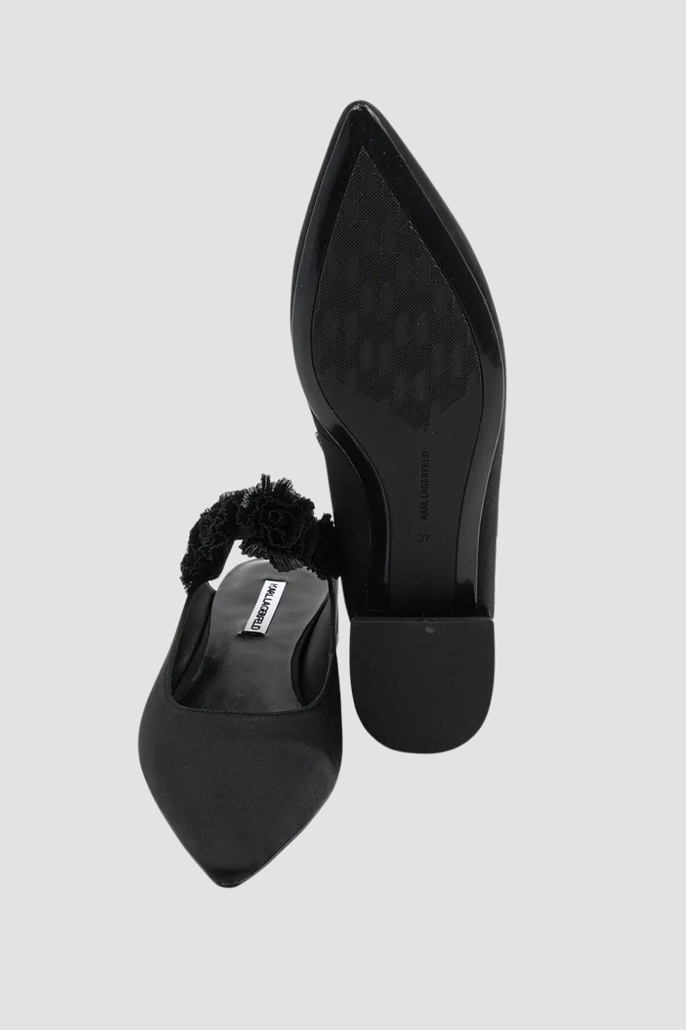 KARL LAGERFELD Czarne damskie baleriny KERRIE