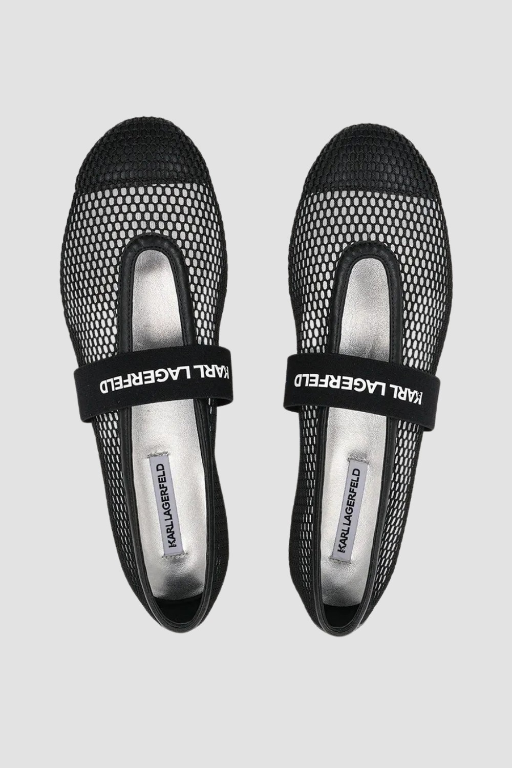 KARL LAGERFELD Czarne damskie baleriny KARO