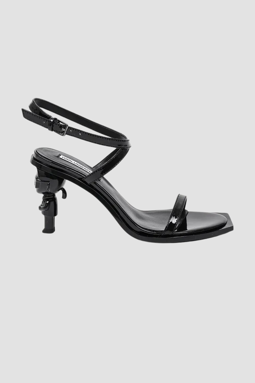 KARL LAGERFELD Czarne damskie sandały KARL NFT HEEL