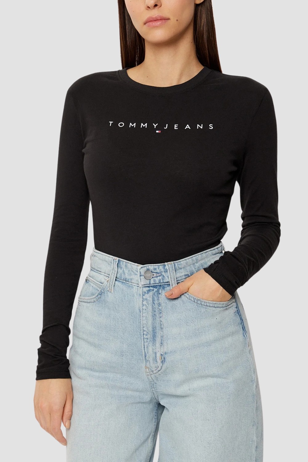 TOMY JEANS Czarny damski longsleeve