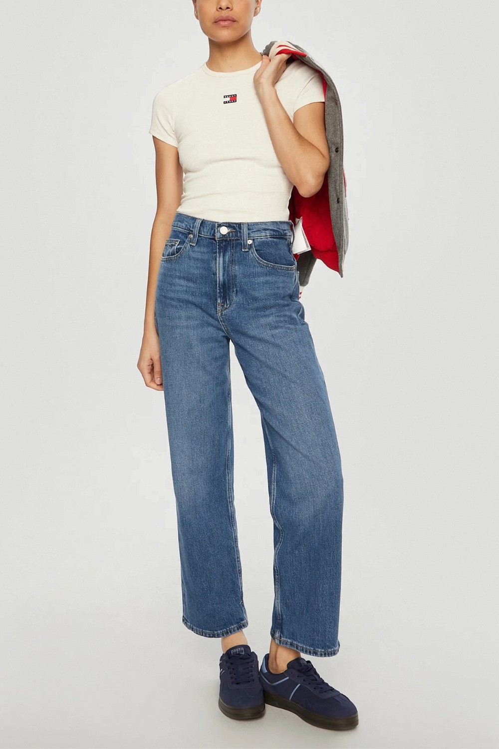 TOMMY JEANS Beżowy damski t-shirt