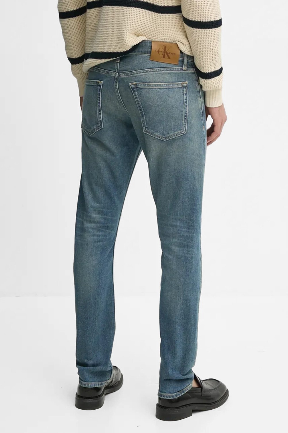 CALVIN KLEIN Błękitne męskie jeansy Slim