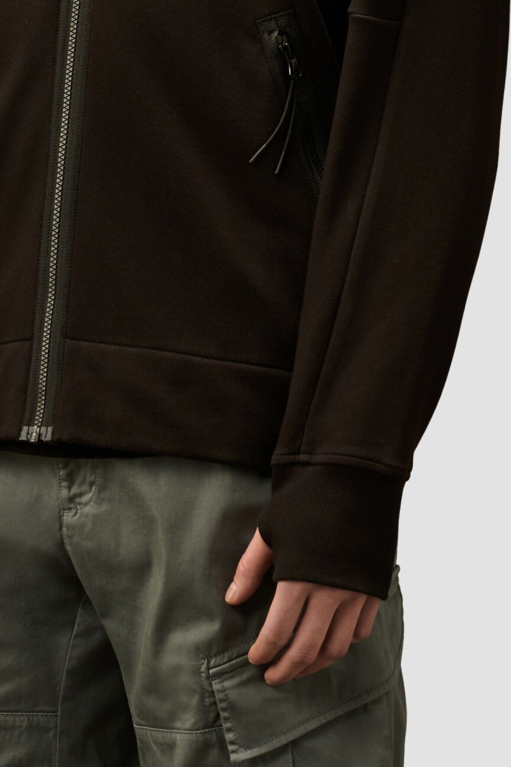 C.P. COMPANY Czarna męska bluza Hooded Open