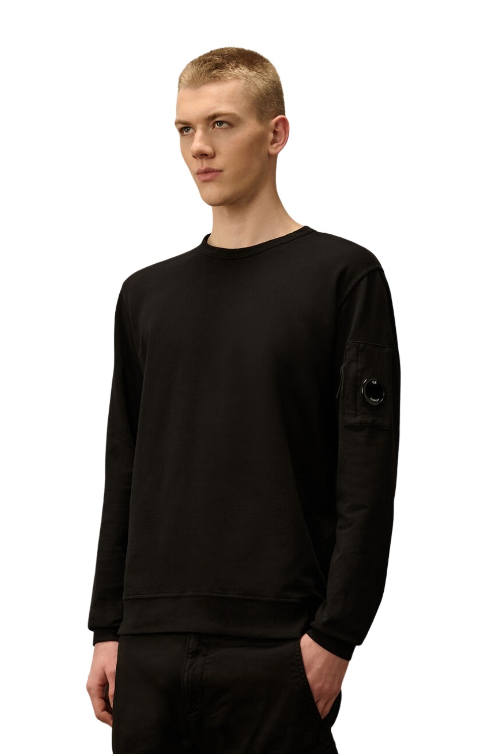 C.P. COMPANY Czarna męska bluza Crew Neck