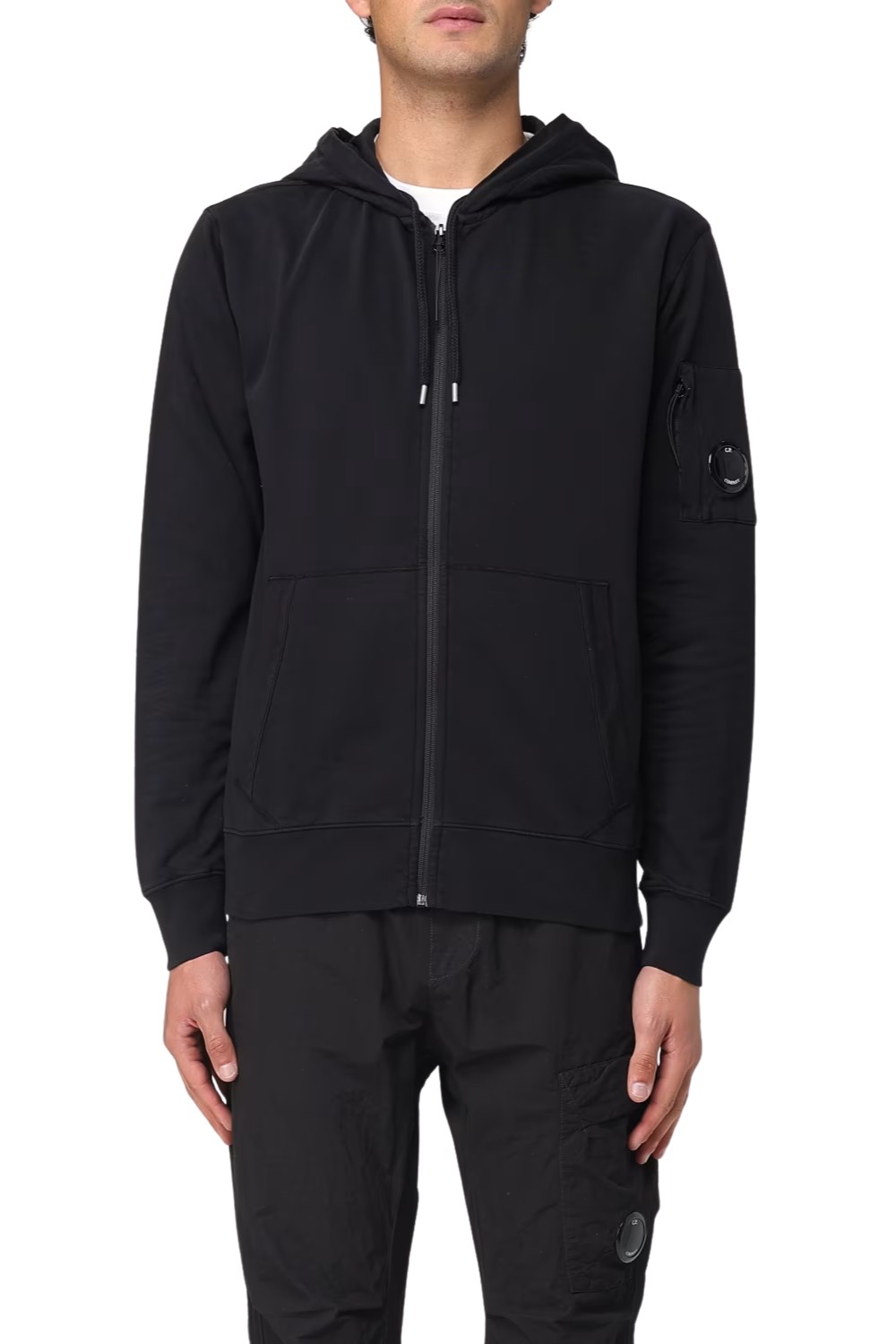 C.P. COMPANY Czarna męska bluza Hooded Open